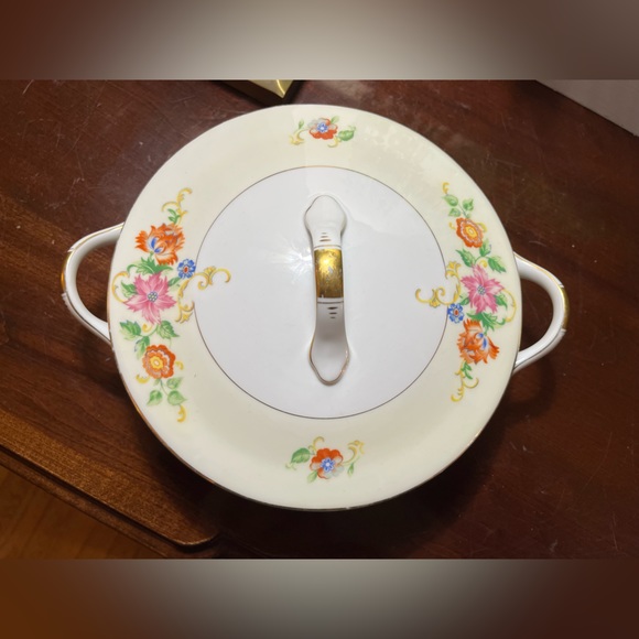 RARE Eschenbach Baronet style Bavarian China Pattern Floral China Bowl w Lid - Picture 3 of 14